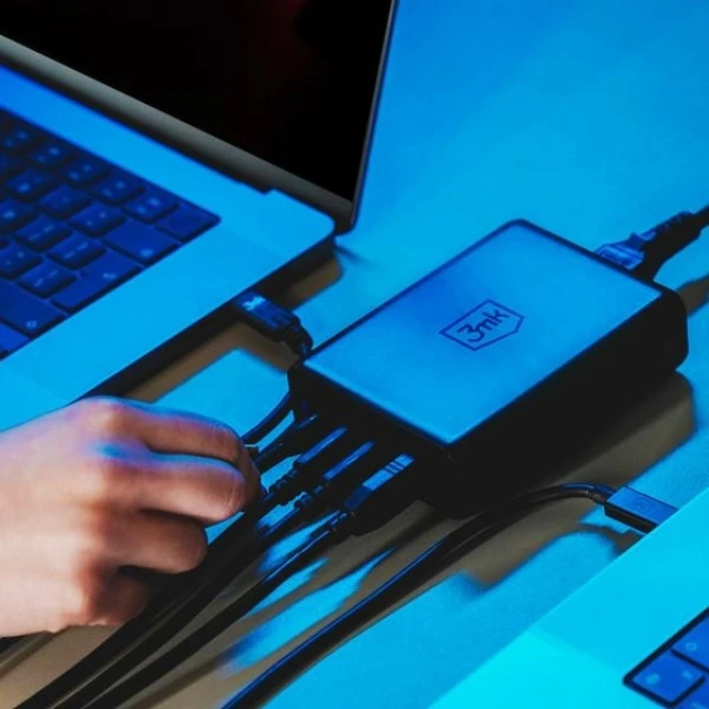 Сетевое зарядное устройство 3mk Hyper Charging Station PD 240W 3xUSB-C | USB-A Dark Blue (5903108515146)