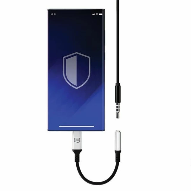 Адаптер 3mk USB-C to Jack 3.5 mm Black (5903108518055)
