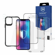 Чохол та захисне скло 3mk Comfort Set 4in1 для iPhone 11 Pro Max Clear Black (5903108523417)