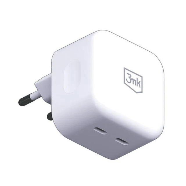Мережевий зарядний пристрій 3mk Hyper Charger QC 35W 2xUSB-C White (3mk Hyper Charger 35W(1))
