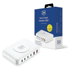 Мережевий зарядний пристрій 3mk Hyper Charger PowerMax QC/PD 100W 4xUSB-C | 2x USB-A White