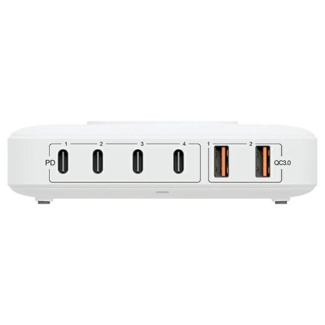 Мережевий зарядний пристрій 3mk Hyper Charger PowerMax QC/PD 100W 4xUSB-C | 2x USB-A White