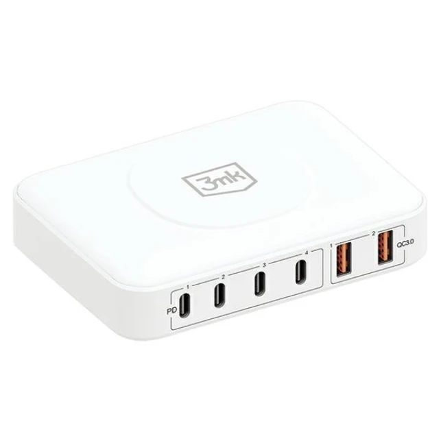 Мережевий зарядний пристрій 3mk Hyper Charger PowerMax QC/PD 100W 4xUSB-C | 2x USB-A White