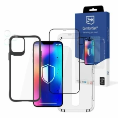 Чохол та захисне скло 3mk Comfort Set 4in1 для iPhone 12 Clear Black (5903108528139)