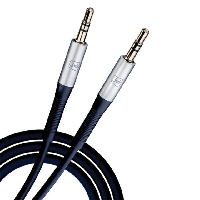 Кабель 3mk AUX Jack 3.5 mm 1m Black (5903108528771)