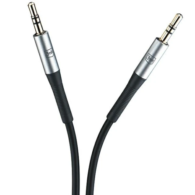 Кабель 3mk AUX Jack 3.5 mm 1m Black (5903108528771)