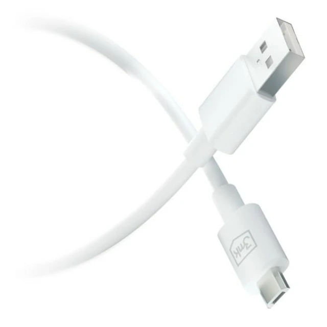 Кабель 3mk Hyper Cable USB-A - Micro USB 1.2m 5V 2.4A White (5903108541176)