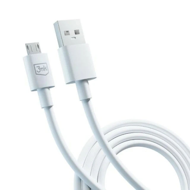 Кабель 3mk Hyper Cable USB-A - Micro USB 1.2m 5V 2.4A White (5903108541176)