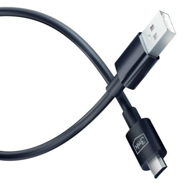 Кабель 3mk Hyper Cable USB-A - Micro USB 1.2m 5V 2.4A Black (5903108541183)
