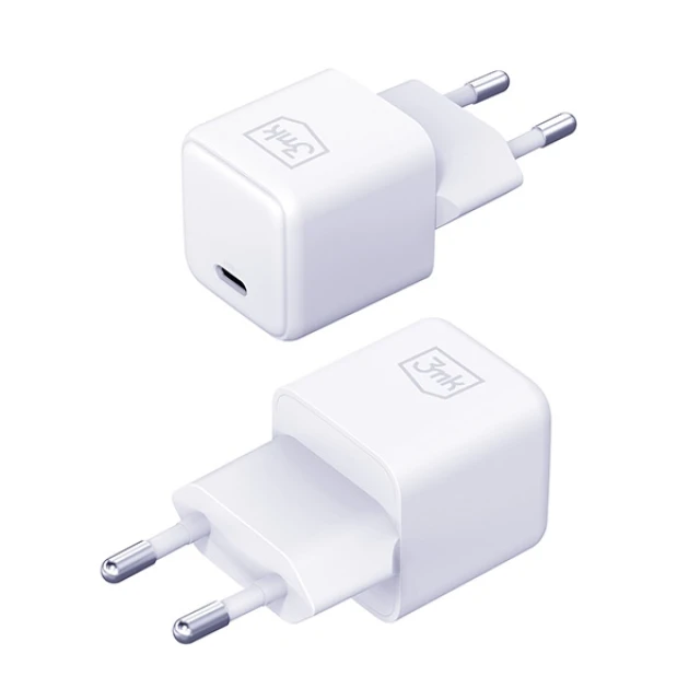 Зарядний пристрій 3mk Hyper Charger PD 25W White + 1x USB-C Cable (5903108561945)