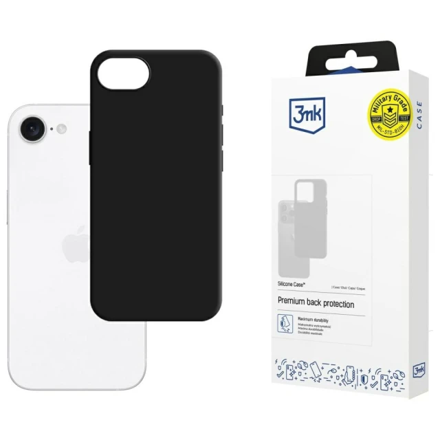 Чохол 3mk Silicone Case для iPhone 16e Black (5903108562911)