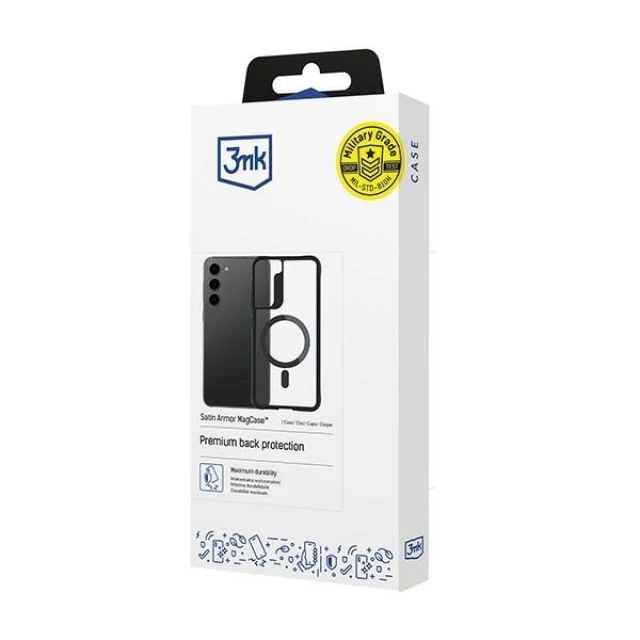 Чохол 3mk Satin Armor MagCase для Samsung Galaxy S23 5G with MagSafe (5903108563864)