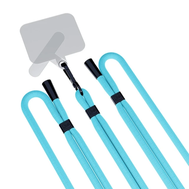 Універсальний шнурок 3mk EasyClip Light Blue with Black Metal (5903108568654)