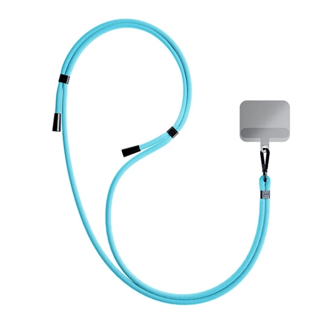 Універсальний шнурок 3mk EasyClip Light Blue with Black Metal (5903108568654)
