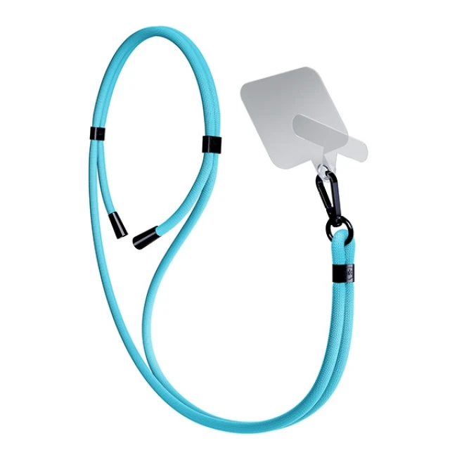 Універсальний шнурок 3mk EasyClip Light Blue with Black Metal (5903108568654)
