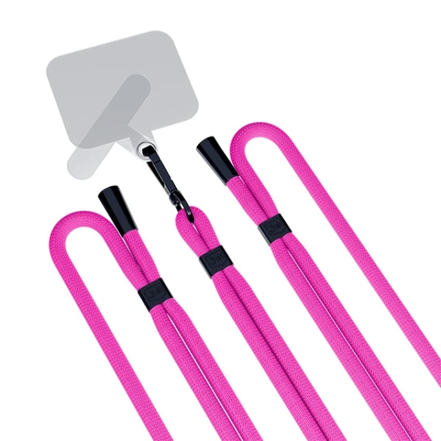 Универсальный шнурок 3mk EasyClip Pink with Black Metal (5903108568661)