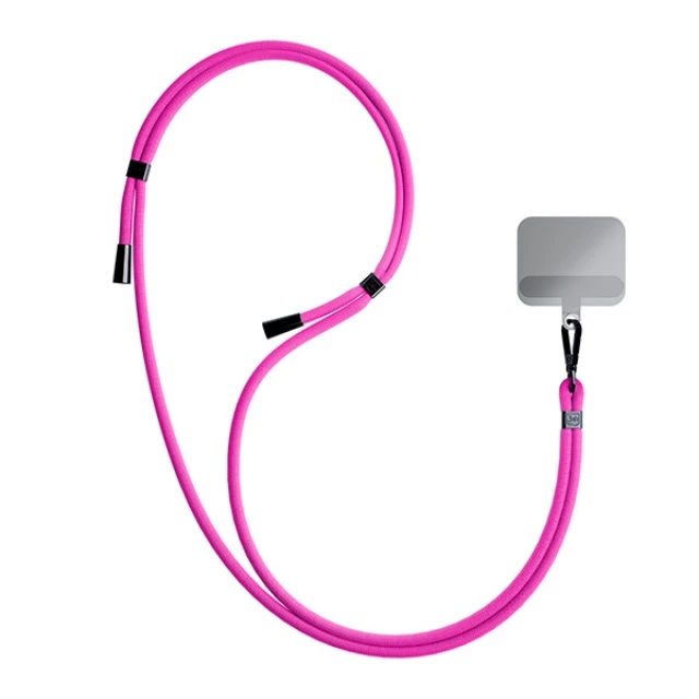Универсальный шнурок 3mk EasyClip Pink with Black Metal (5903108568661)