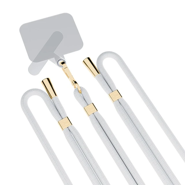 Універсальний шнурок 3mk EasyClip White with Gold Metal (5903108568692)