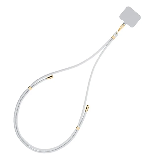 Універсальний шнурок 3mk EasyClip White with Gold Metal (5903108568692)