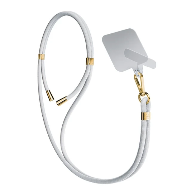 Універсальний шнурок 3mk EasyClip White with Gold Metal (5903108568692)