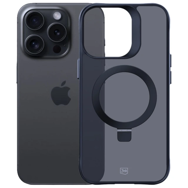 Чохол 3mk Smoke Case Mag&Stand для iPhone 16 Pro Max Black with MagSafe (5903108597234)