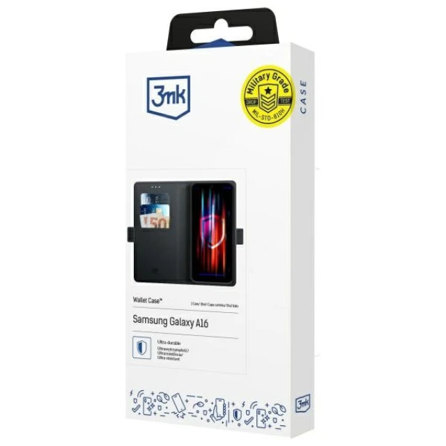 Чехол 3mk Wallet Case для Samsung Galaxy A16 Черный (5903108603881)