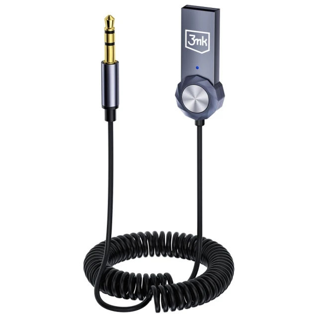Аудіо-адаптер 3mk 2-in-1 Bluetooth Jack 3.5mm Grey (5903108605434)