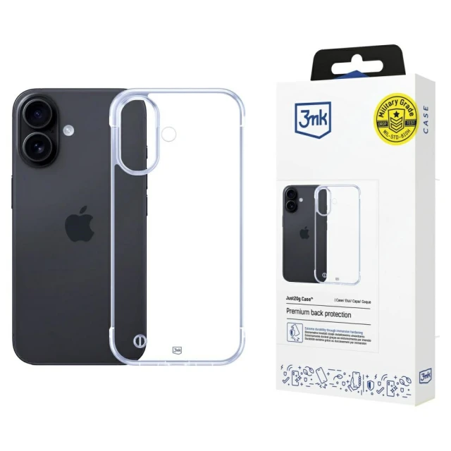 Чохол 3mk Just20g Clear Case для iPhone 16 Plus Transparent (5903108609494)