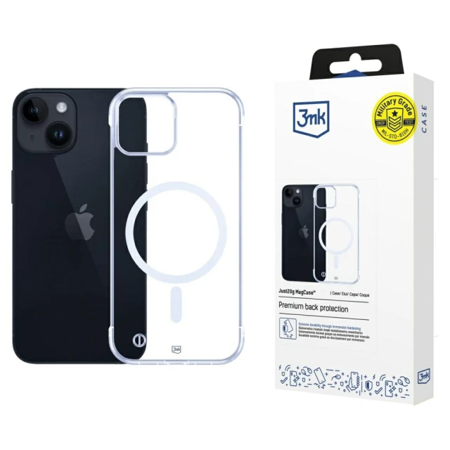 Чохол 3mk Just20g MagCase для iPhone 14 Transparent with MagSafe (5903108609623)