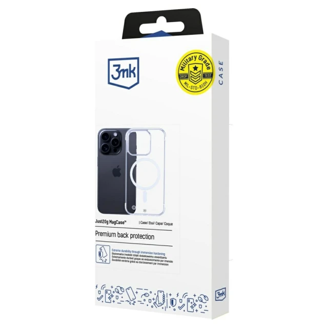 Чохол 3mk Just20g MagCase для iPhone 15 Pro Max Transparent with MagSafe (5903108609685)