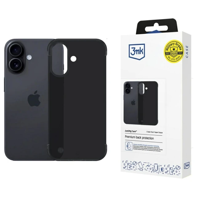 Чохол 3mk Just20g Matt Case для iPhone 16 Black (5903108609920)