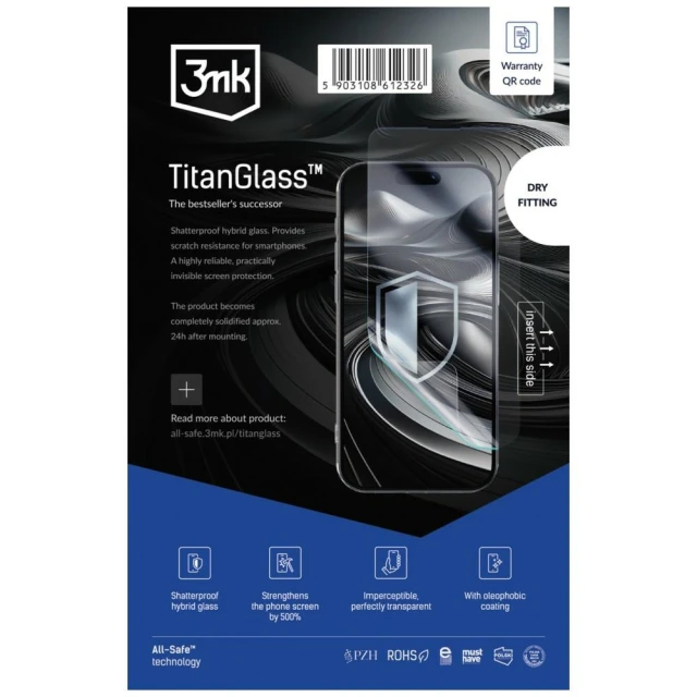 Защитное стекло 3mk All-Safe AIO Titanglass (5903108612340)