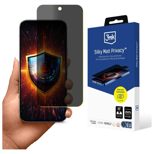 Защитная плёнка 3mk Silky Matt Privacy для Google Pixel 9 Pro Black (5903108631341)