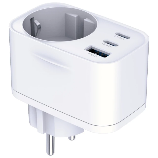 Сетевое зарядное устройство 3mk Hyper Comfort QC/PD 30W 2xUSB-C | USB-A | AC White (5903108636254)