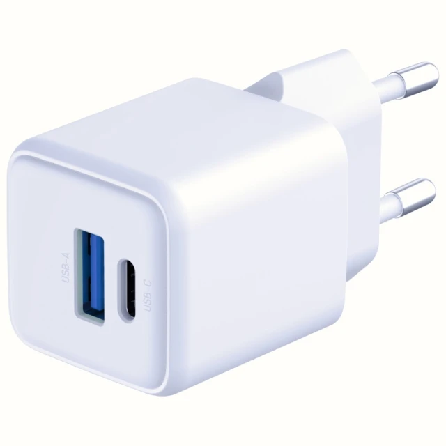 Мережевий зарядний пристрій 3mk Hyper QC/PD 20W USB-C | USB-A White (5903108640084)