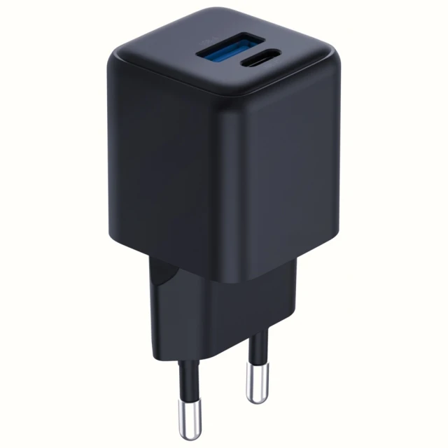 Мережевий зарядний пристрій 3mk Hyper QC/PD 20W USB-C | USB-A Black (5903108640091)