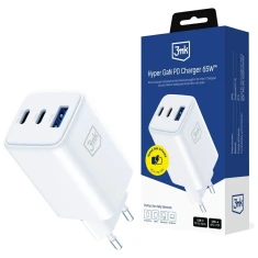 Мережевий зарядний пристрій 3mk Hyper QC/PD 65W 2xUSB-C | USB-A White (5903108640107)