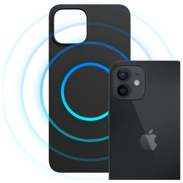 Чехол 3mk Hardy MagSilicone для iPhone 12 Black with MagSafe (5903108661232)