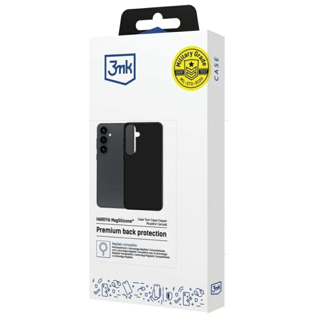 Чохол 3mk Hardy MagSilicone для Samsung Galaxy S25 Plus (S936) Black with MagSafe (5903108661331)