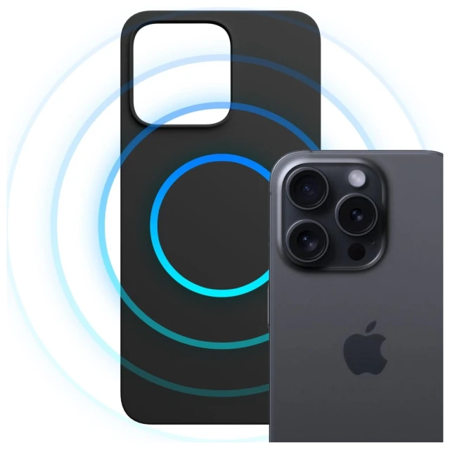 Чохол 3mk Hardy MagSilicone для iPhone 15 Pro Max Graphite with MagSafe (5903108661430)