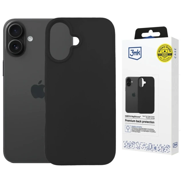 Чехол 3mk Hardy MagSilicone для iPhone 16 Plus Graphite with MagSafe (5903108661454)