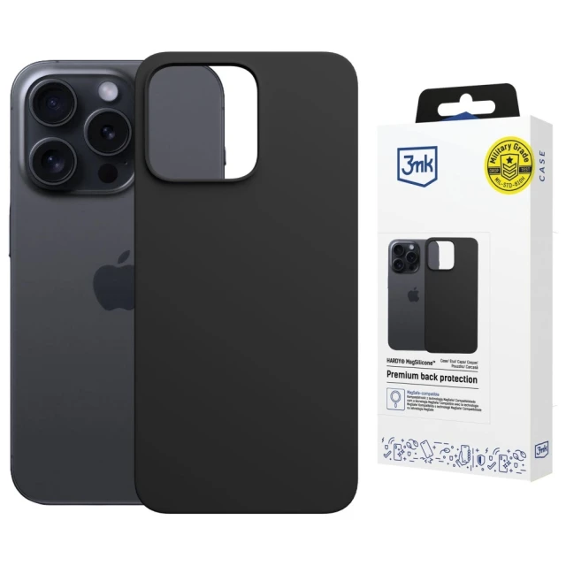 Чохол 3mk Hardy MagSilicone для iPhone 16 Pro Graphite with MagSafe (5903108661461)