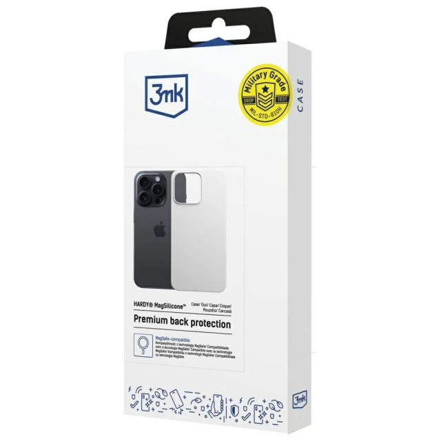 Чохол 3mk Hardy MagSilicone для iPhone 13 Pro Max Silver White with MagSafe (5903108661607)