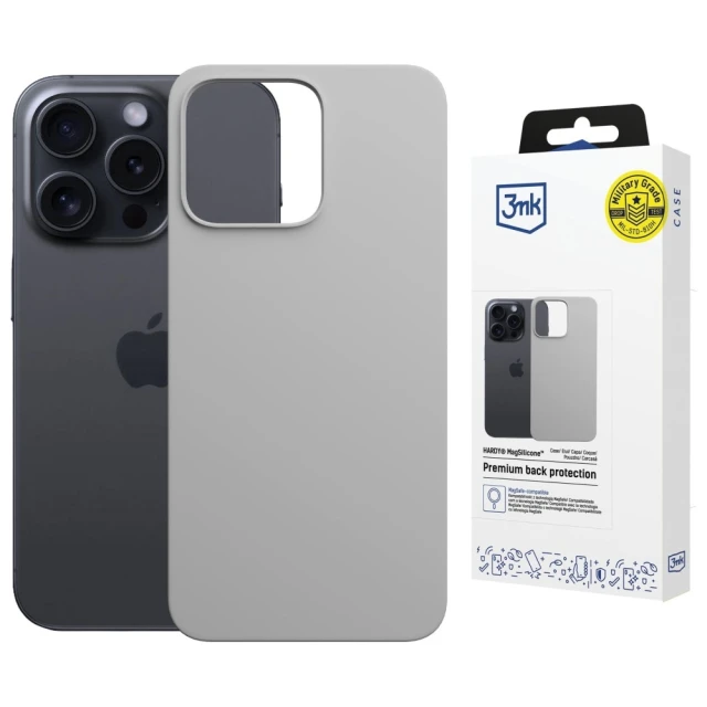 Чохол 3mk Hardy MagSilicone для iPhone 16 Pro Max Natural Titanium with MagSafe (5903108661959)