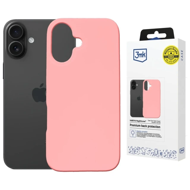 Чохол 3mk Hardy MagSilicone для iPhone 16 Plus Pink with MagSafe (5903108661973)