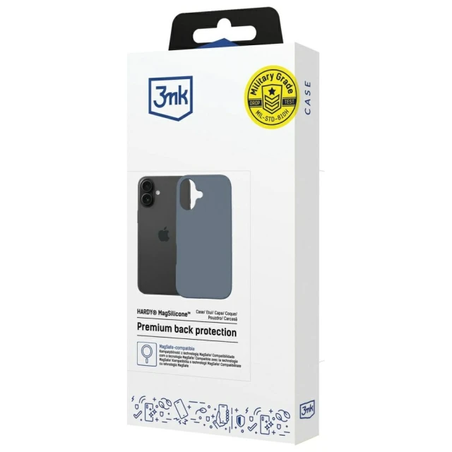 Чохол 3mk Hardy MagSilicone для iPhone 16 Plus Ultramarine with MagSafe (5903108662017)
