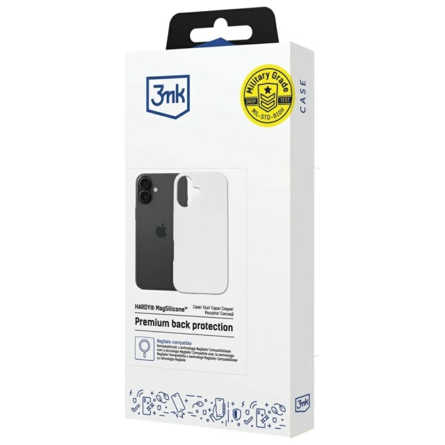 Чохол 3mk Hardy MagSilicone для iPhone 16 Plus White with MagSafe (5903108662031)
