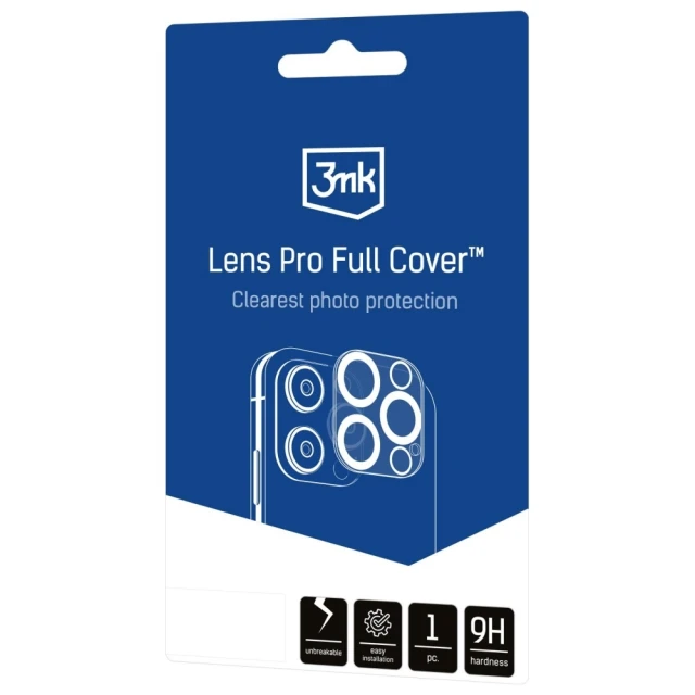 Захисне скло для камери 3mk Lens Pro Full Cover для iPhone 17 Pro Max (5903108664363)
