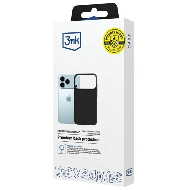 Чохол 3mk Hardy MagSilicone для iPhone 17 Pro Graphite with MagSafe (5903108664950)