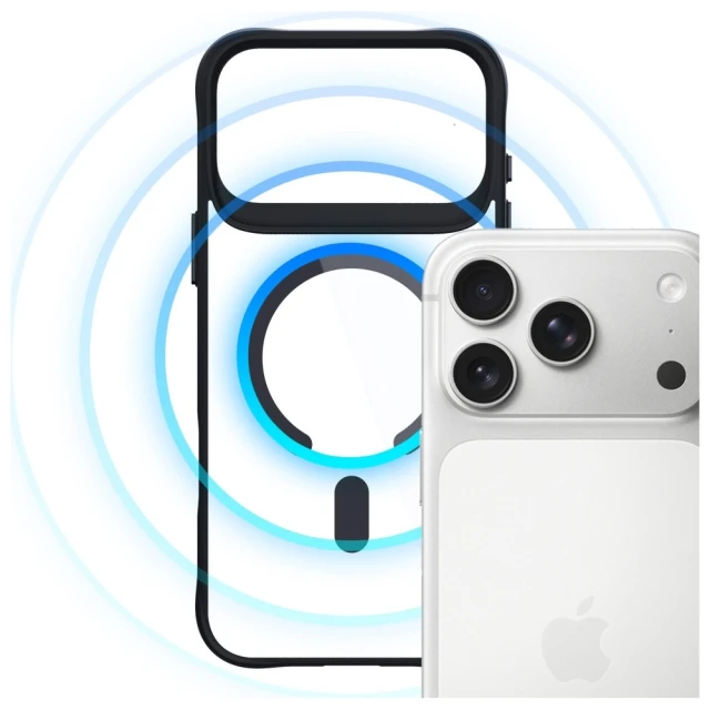 Чехол 3mk Protection Satin Armor MagCase для iPhone 17 Pro Transparent Black with MagSafe (5903108664998)